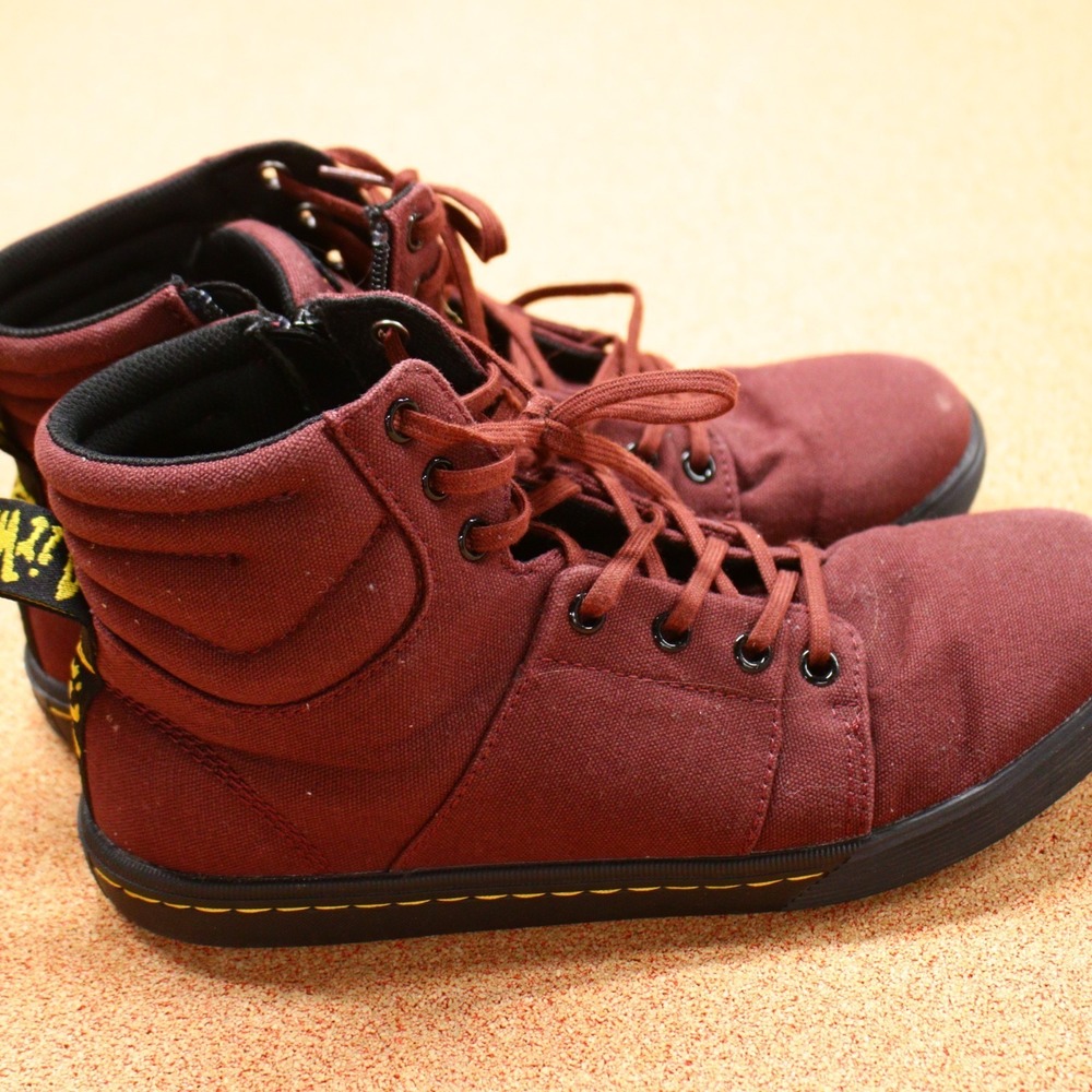 Dr Doc Martens ROZARYA II Womens Size 9 Canvas Red Retro Ray Lace Up Zip side - Picture 5 of 8